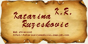 Katarina Ružesković vizit kartica